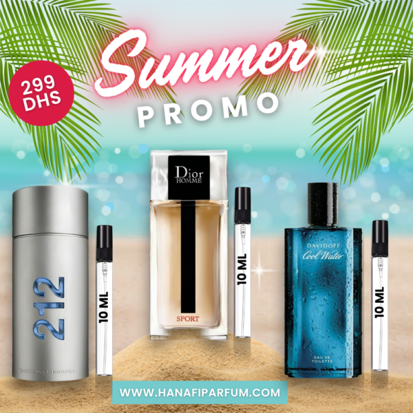 pack parfum homme été 10 ml 212 Men NYC Dior Homme Sport Cool Water Davidoff