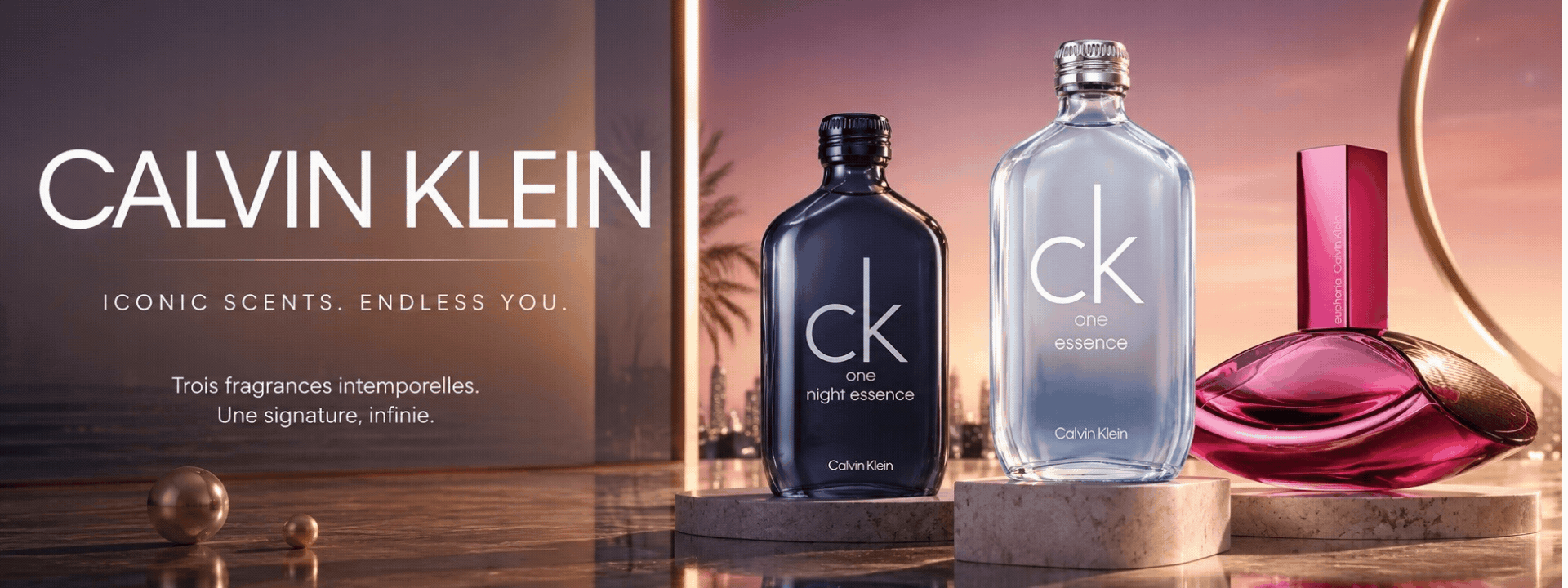 Collection de parfums Calvin Klein authentiques disponibles chez Hanafi Parfum