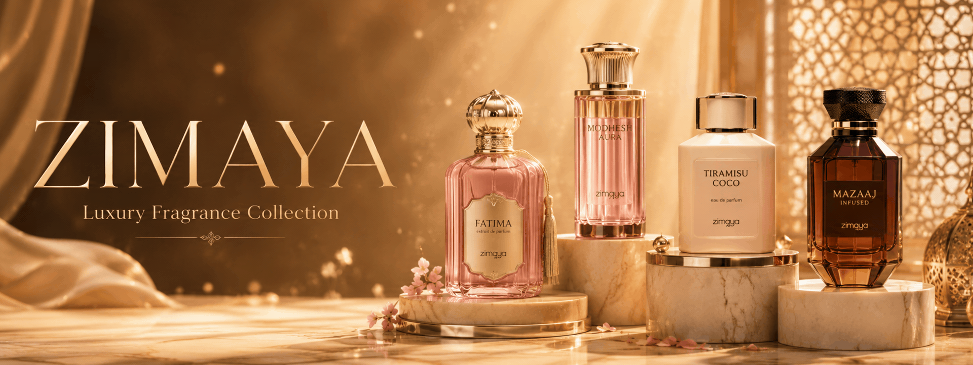 Collection de parfums Zimaya de luxe disponibles chez Hanafi Parfum